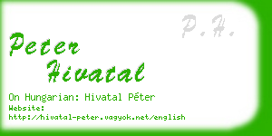 peter hivatal business card