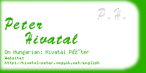 peter hivatal business card